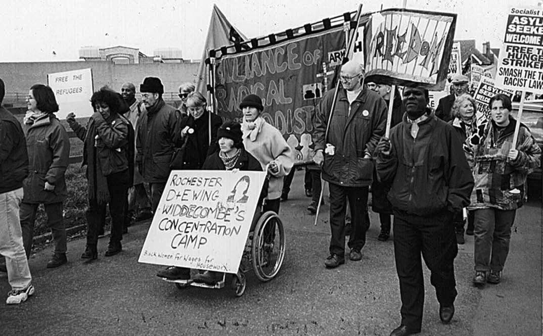 Protestors outside BAe AGM.