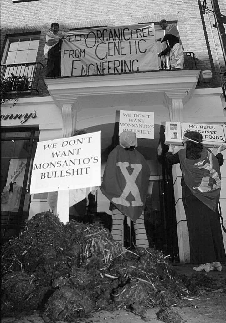 Super Heroes against Genetics action against Monsanto