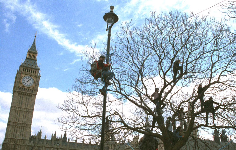 Guerilla Gardening, Mayday 2000, Parliament Square, London